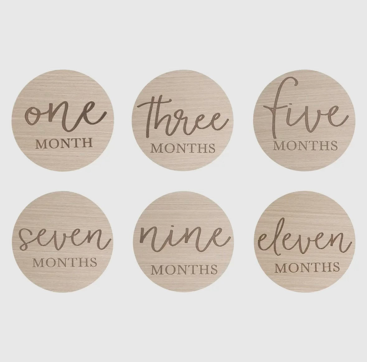 Gender Neutral Baby Monthly Milestone Wooden Prop Cards